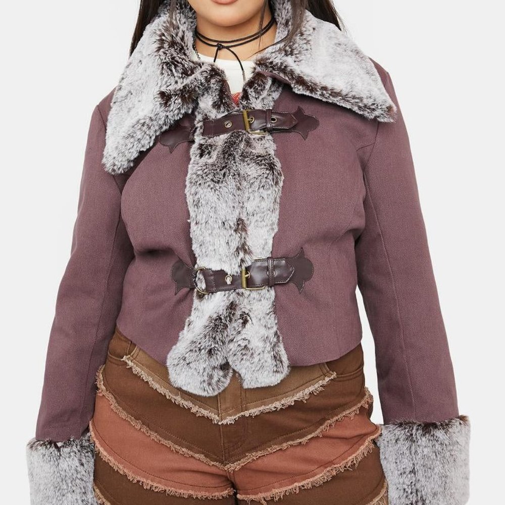 Plus MIXED FUR  ADVENTURES  Crop Jacket ( BRAMD NEW !!! )
